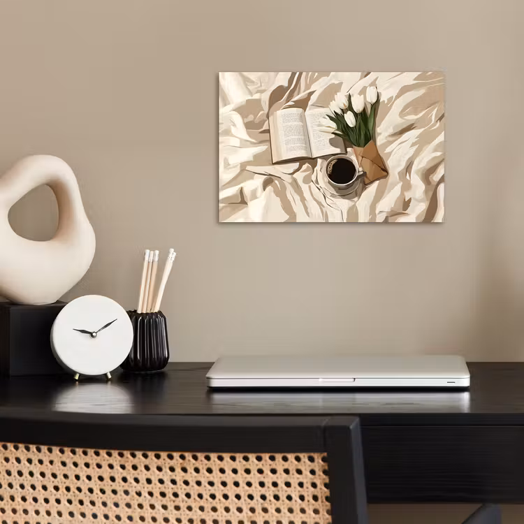 Poster - Boek - Illustratie - Tulpen - Koffie — 2