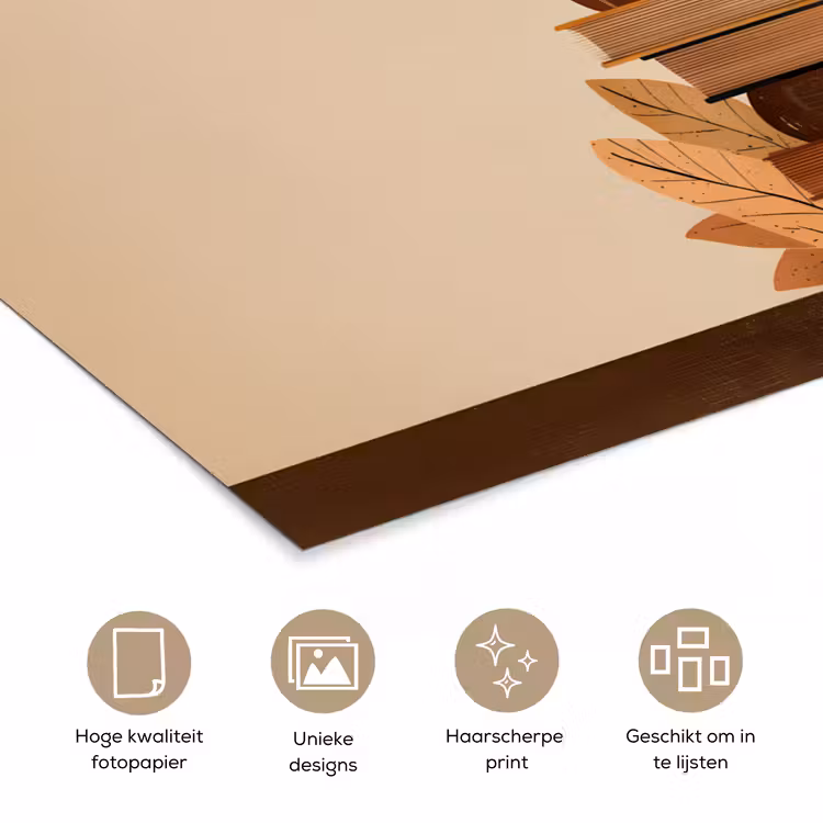 Poster - Boeken - Toren - Koffie - Beige — 5