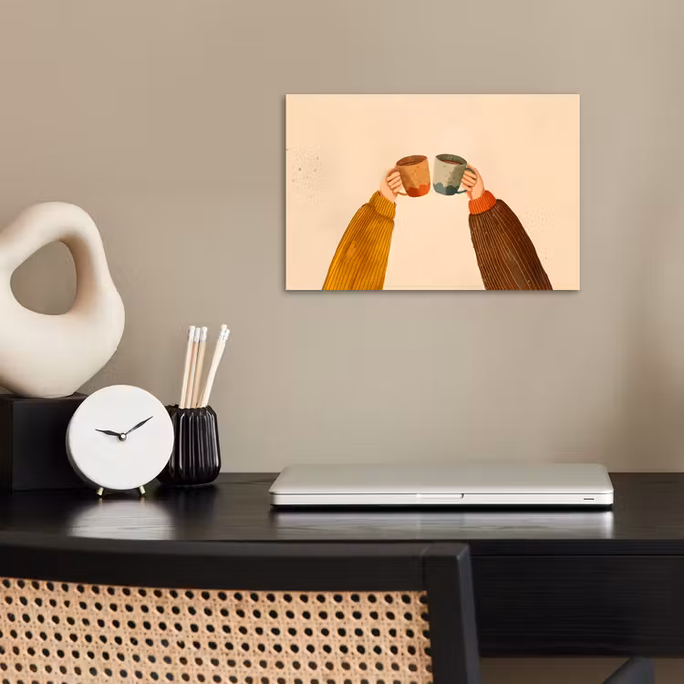 Poster - Illustratie - Mokken - Proosten - Bruin — 2
