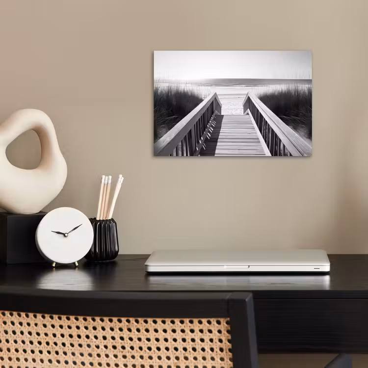 Poster - Loopbrug - Hout - Strand - Zee — 2