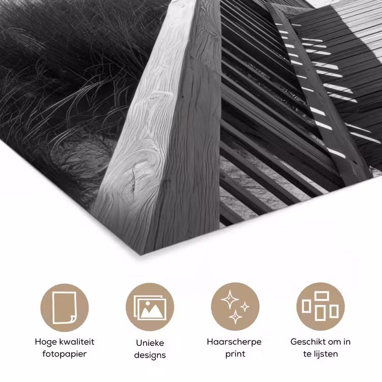 Poster - Loopbrug - Hout - Strand - Zee — 5