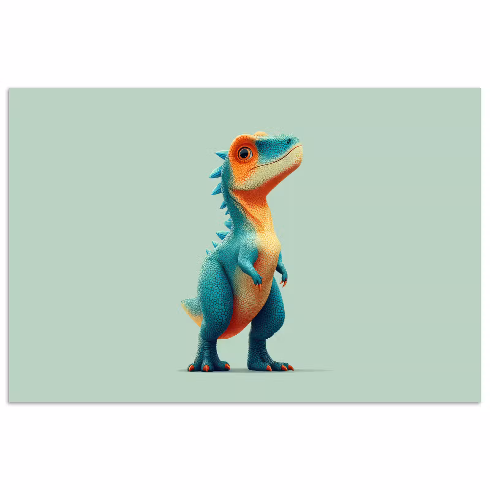 Poster - Cartoon - Dino - Oranje - Stekels — 1