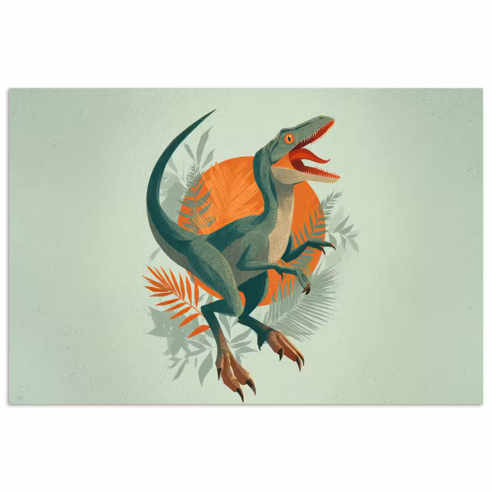 Poster - Dino - Bladeren - Grafisch - Groen — 1