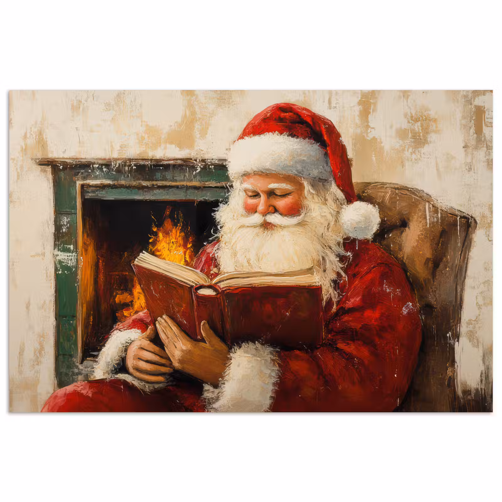 Poster - Kerst - Kerstman - Winter - Open Haard — 1