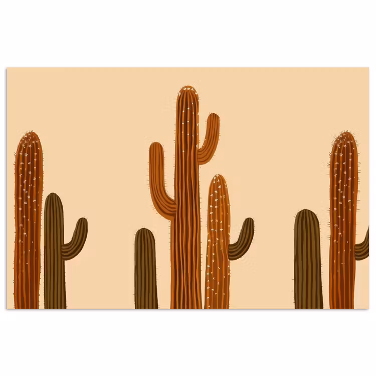 Poster - Cactus - Woestijn - Zand - Bruin — 1