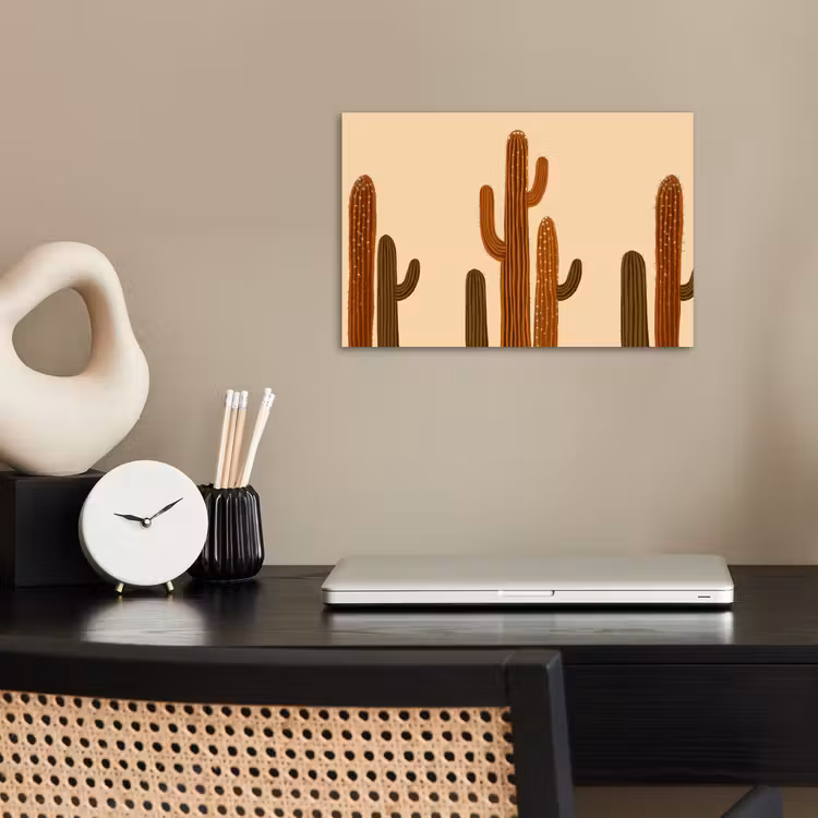Poster - Cactus - Woestijn - Zand - Bruin — 2