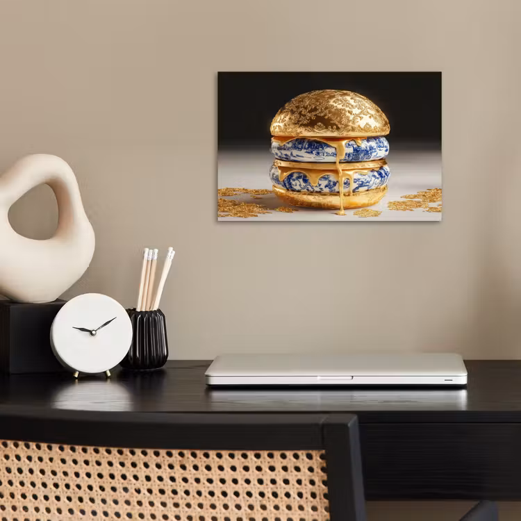 Poster - Delftsblauw - Goud - Burger — 2