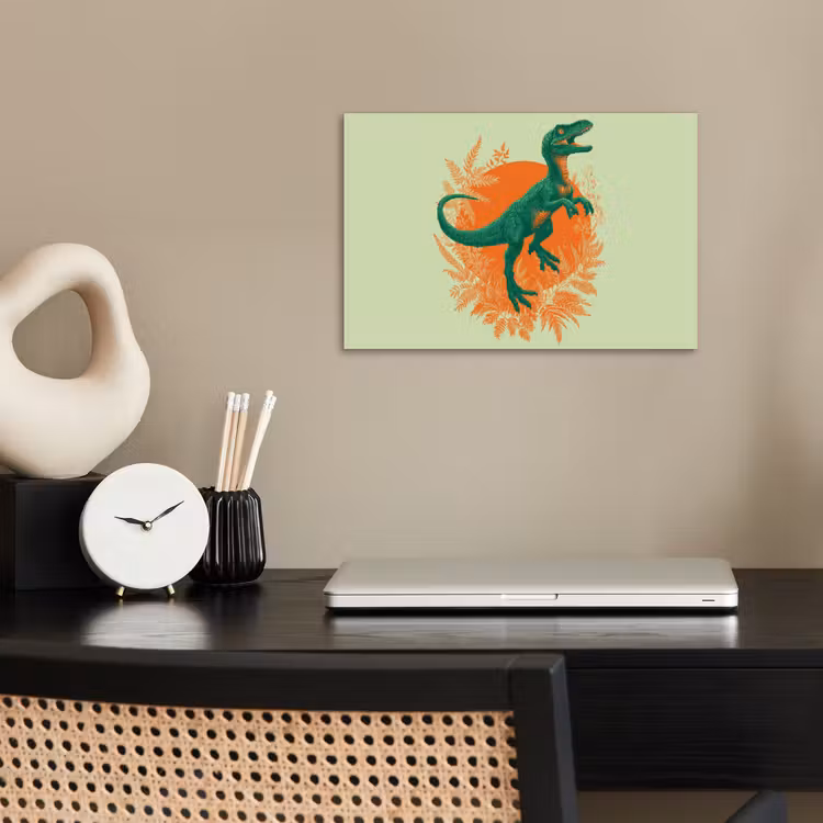 Poster - Dinosaurus - Groen - Planten - Cirkel — 2