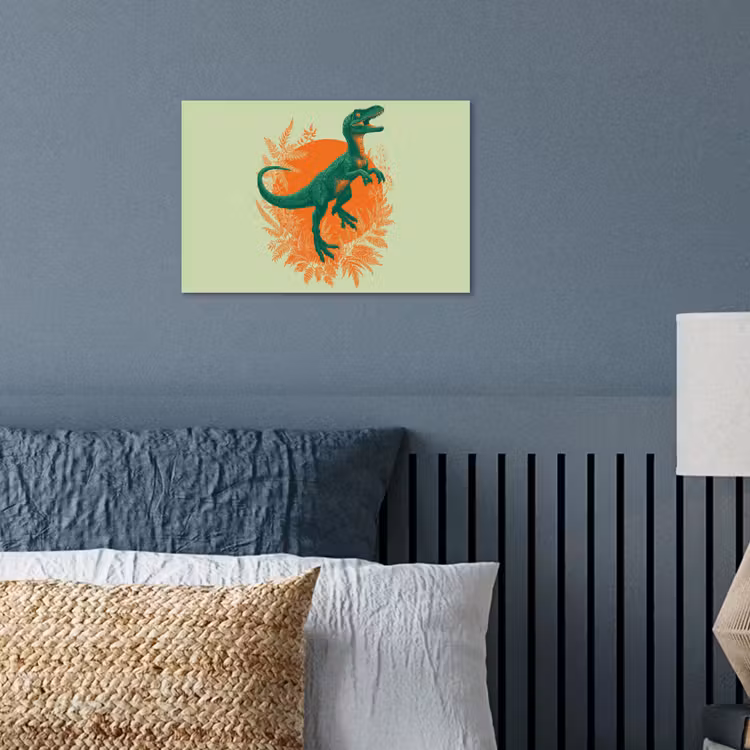 Poster - Dinosaurus - Groen - Planten - Cirkel — 3