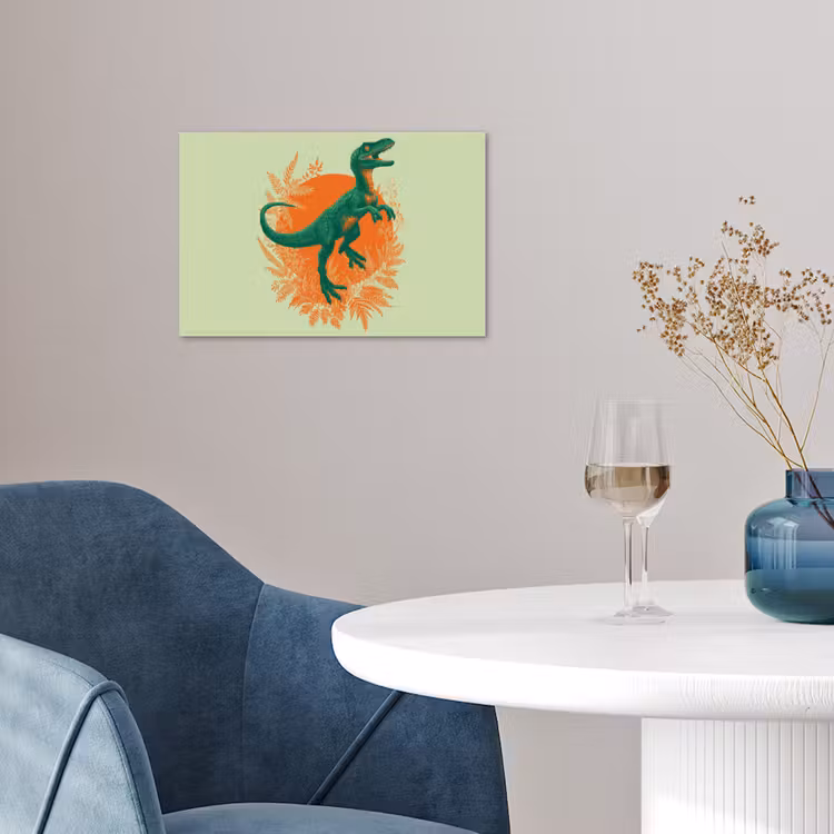 Poster - Dinosaurus - Groen - Planten - Cirkel — 4