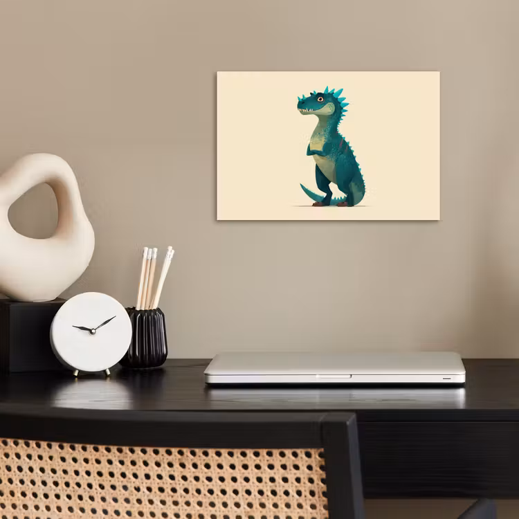 Poster - Dinosaurus - Turquoise - Stekels — 2
