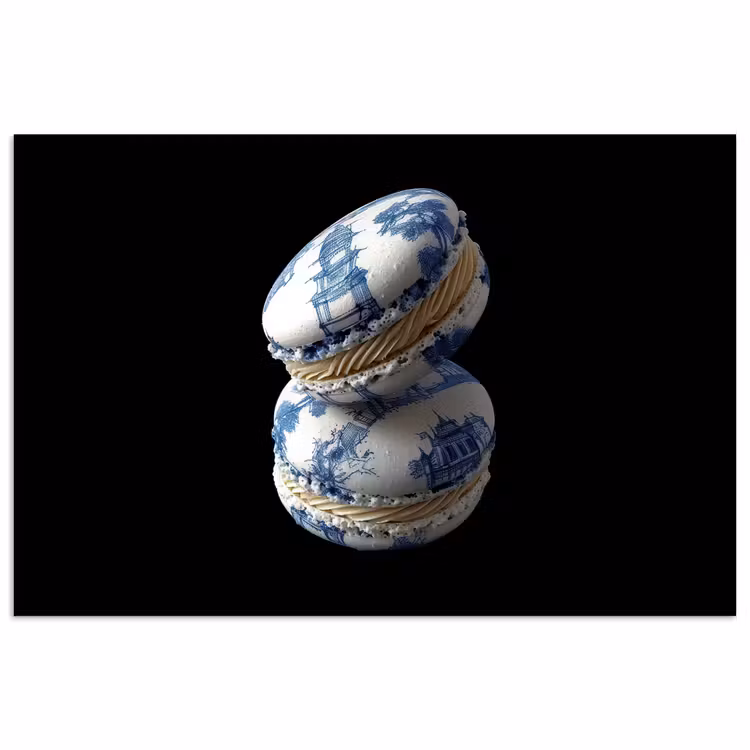 Poster - Eten - Macarons - Delfts blauw - Koekjes — 1
