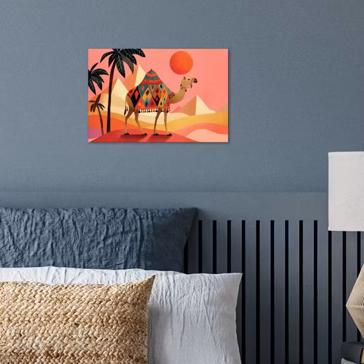 Poster - Kameel - Pyramides - Rode zon — 3