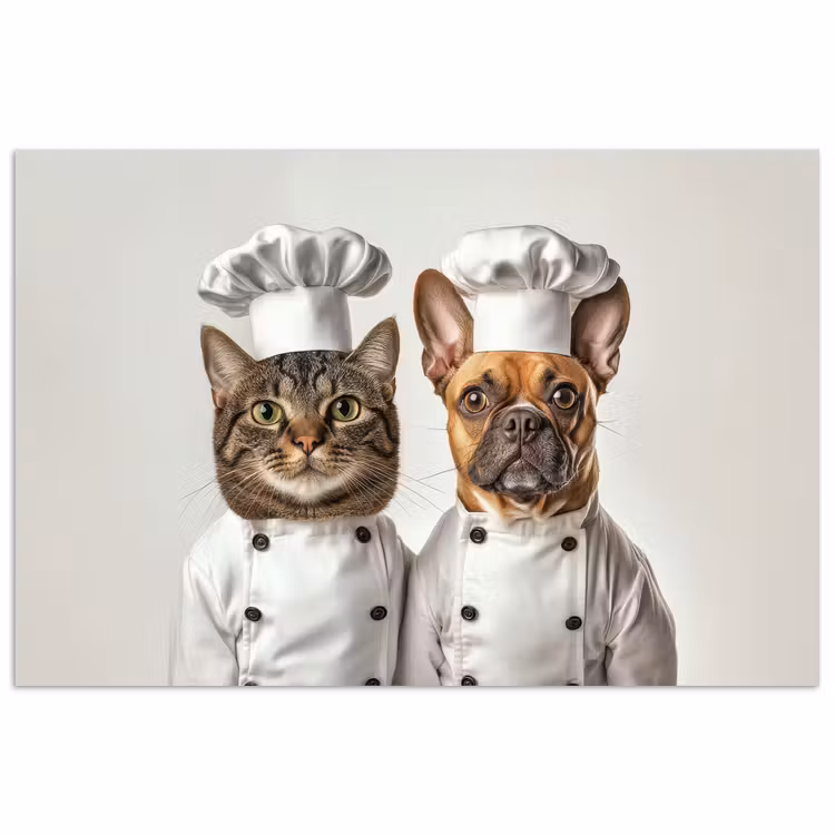 Poster - Kat - Hond - Kokskleding — 1
