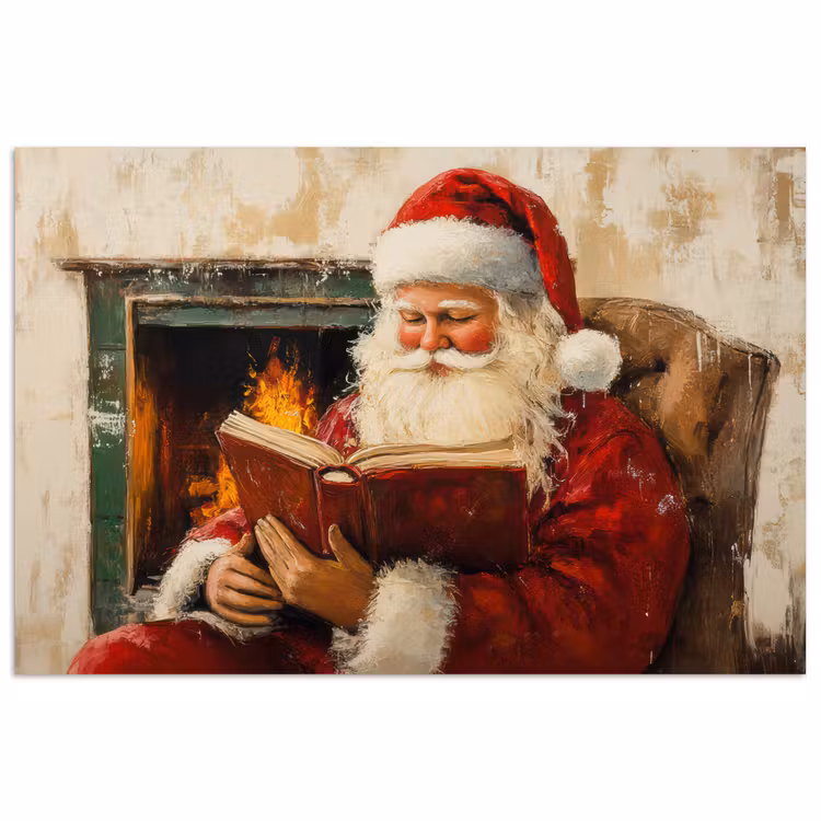 Poster - Kerst - Kerstman - Winter - Open Haard — 1