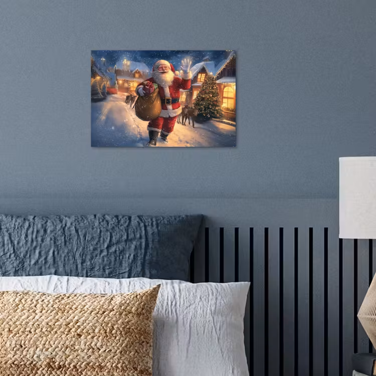 Poster - Kerstman - Dorp - Hert - Donker — 3