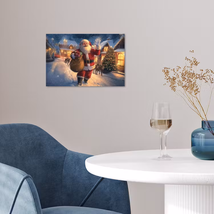 Poster - Kerstman - Dorp - Hert - Donker — 4