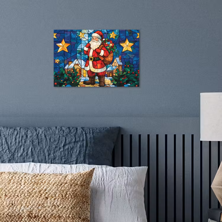 Poster - Kerstman - Glas - Kleurrijk — 3