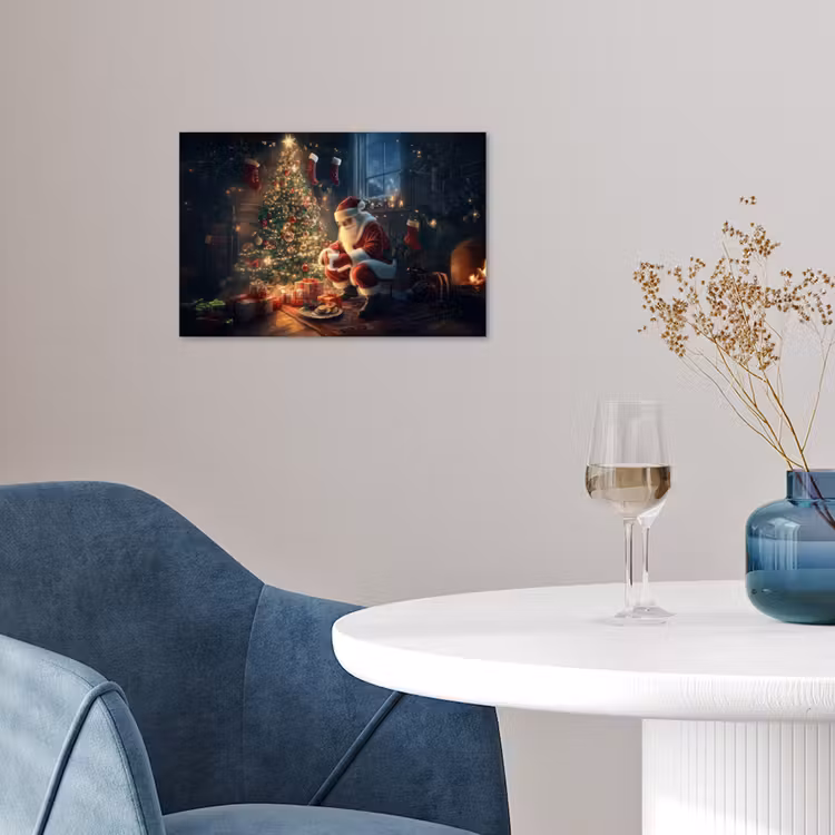 Poster - Kerstman - Haard - Donker — 4