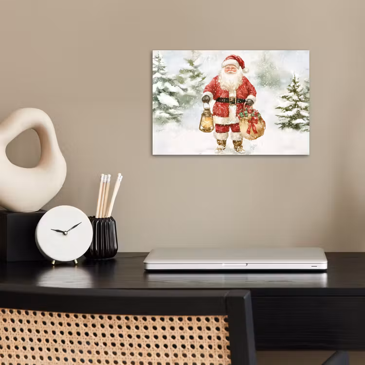 Poster - Kerstman- Winter - Sneeuw - Wit - Rood — 2