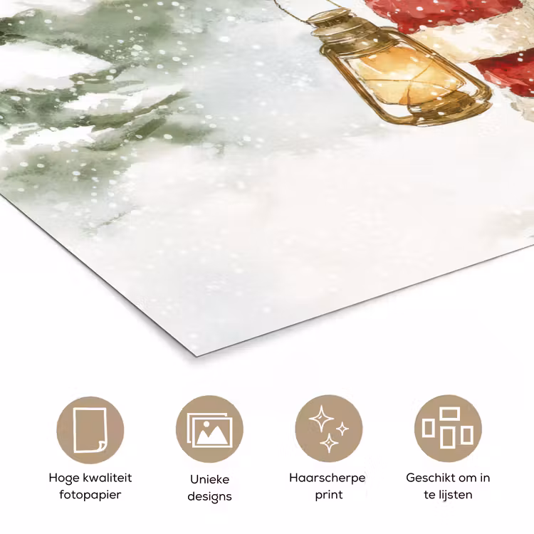 Poster - Kerstman- Winter - Sneeuw - Wit - Rood — 5