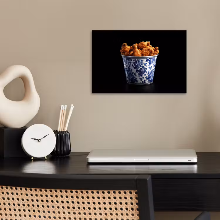 Poster - Kip - Bucket - Delfts blauw - Lekker — 2