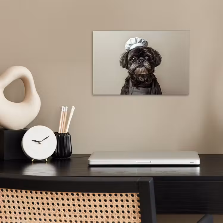 Poster - Kokskleding - Zwart - Hondje — 2