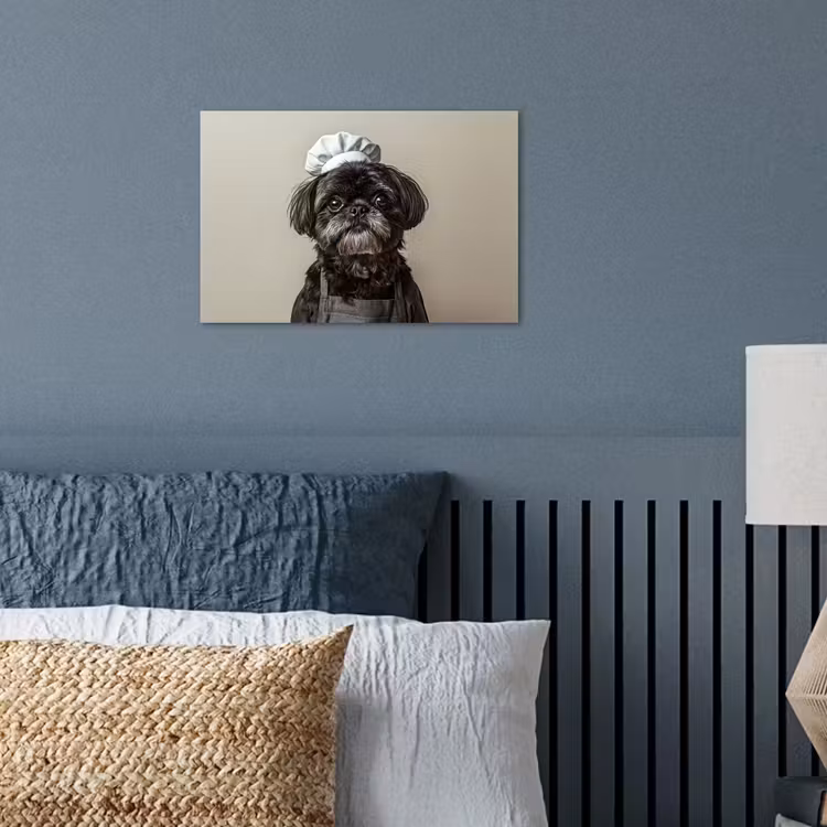 Poster - Kokskleding - Zwart - Hondje — 3