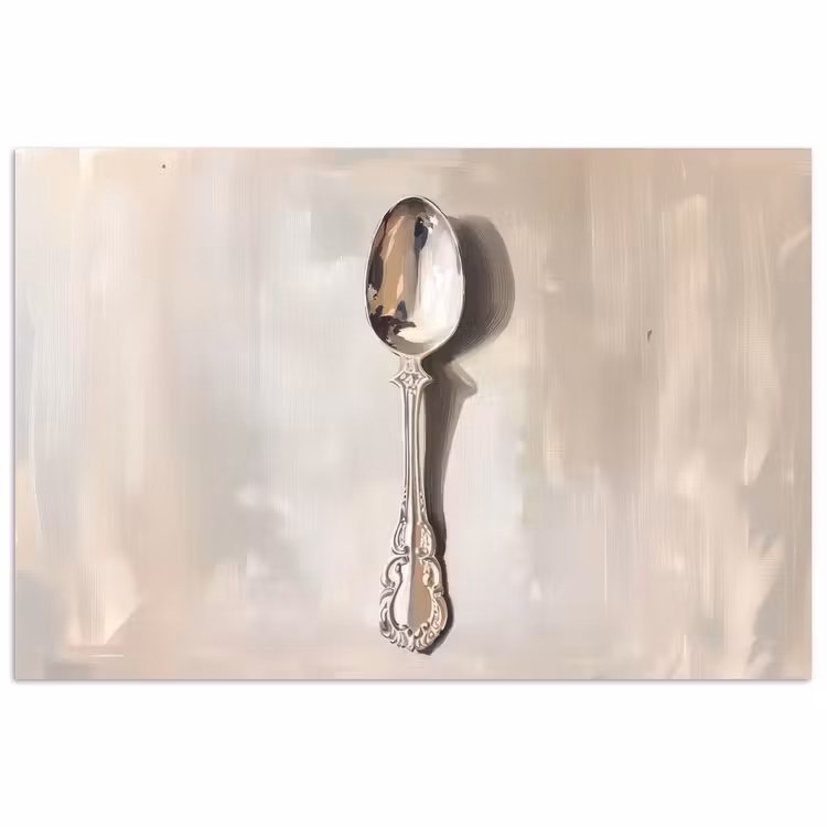Poster - Lepel - Verf - Zilver — 1