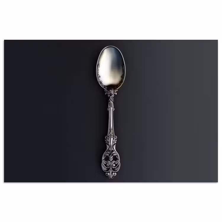 Poster - Lepel - Zilver - Metaal — 1