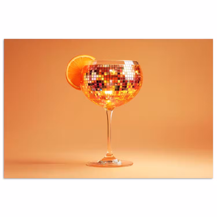 Poster - Drank - Oranje - Glitter - Disco — 1