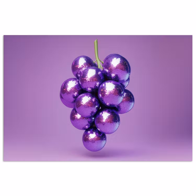 Poster - Druif - Disco - Glitter - Paars — 1