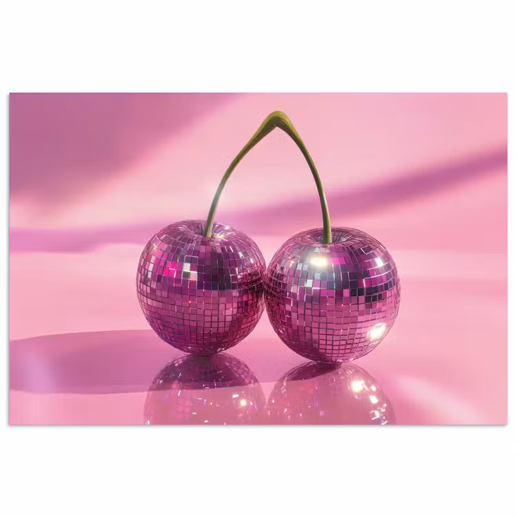 Poster - Glitter - Discobol - Roze - Kersen — 1