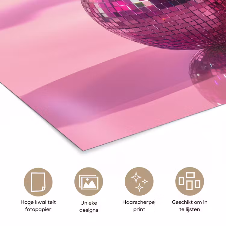 Poster - Glitter - Discobol - Roze - Kersen — 5