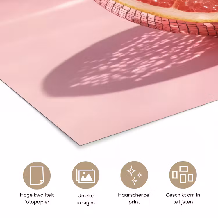 Poster - Grapefruit - Roze - Disco - Shiny — 5