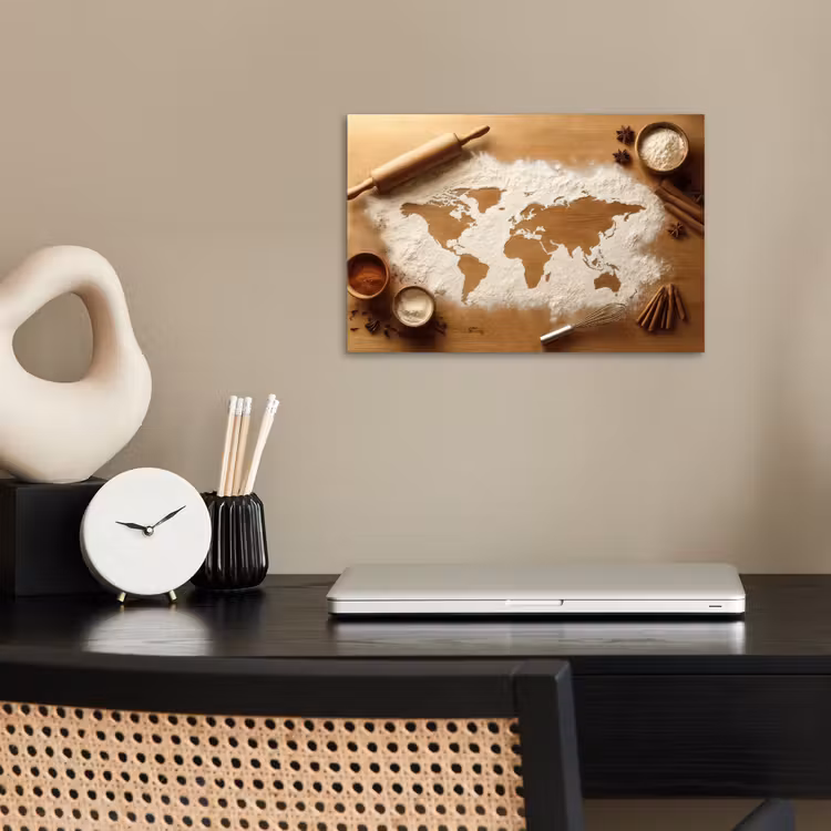 Poster - Hout - Wereldkaart - Bakken - Keuken — 2