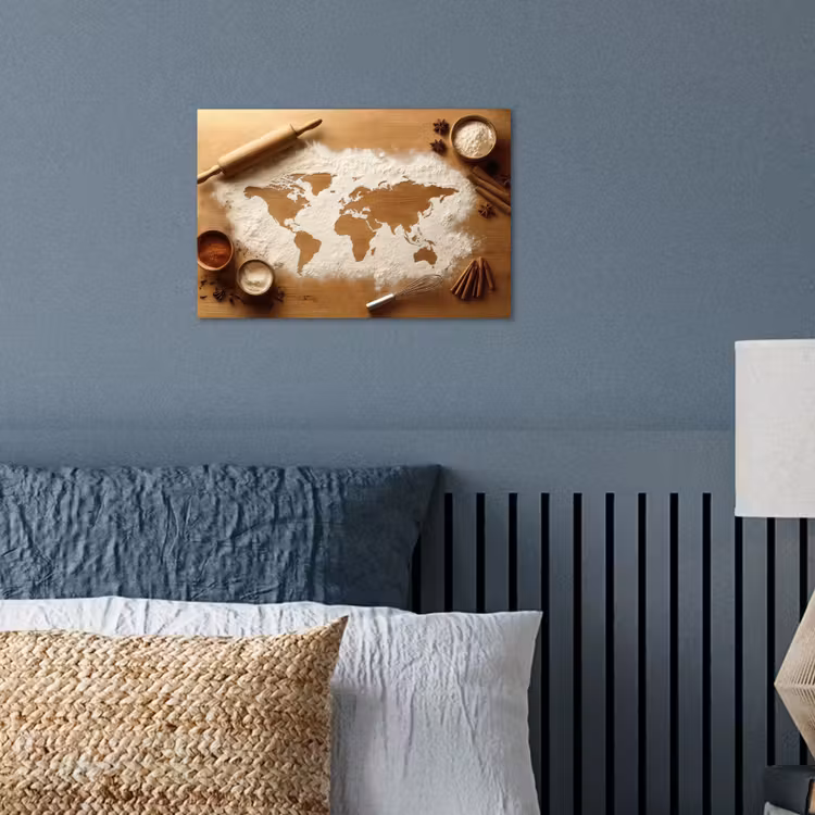 Poster - Hout - Wereldkaart - Bakken - Keuken — 3