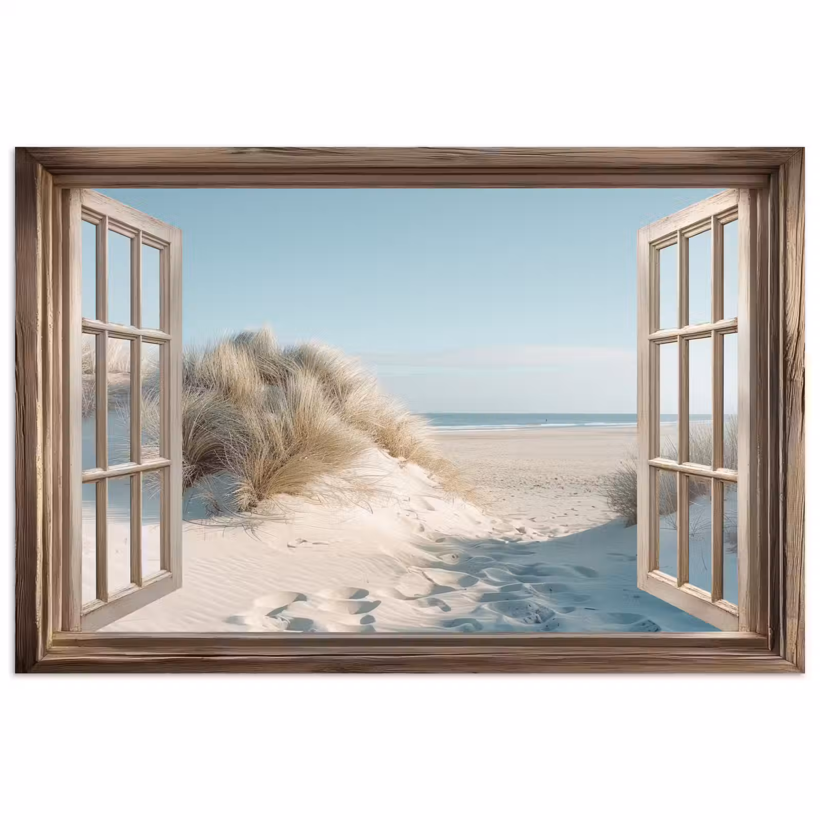 Poster - Doorkijk - Helmgras - Duinen - Zee - Landschap — 1