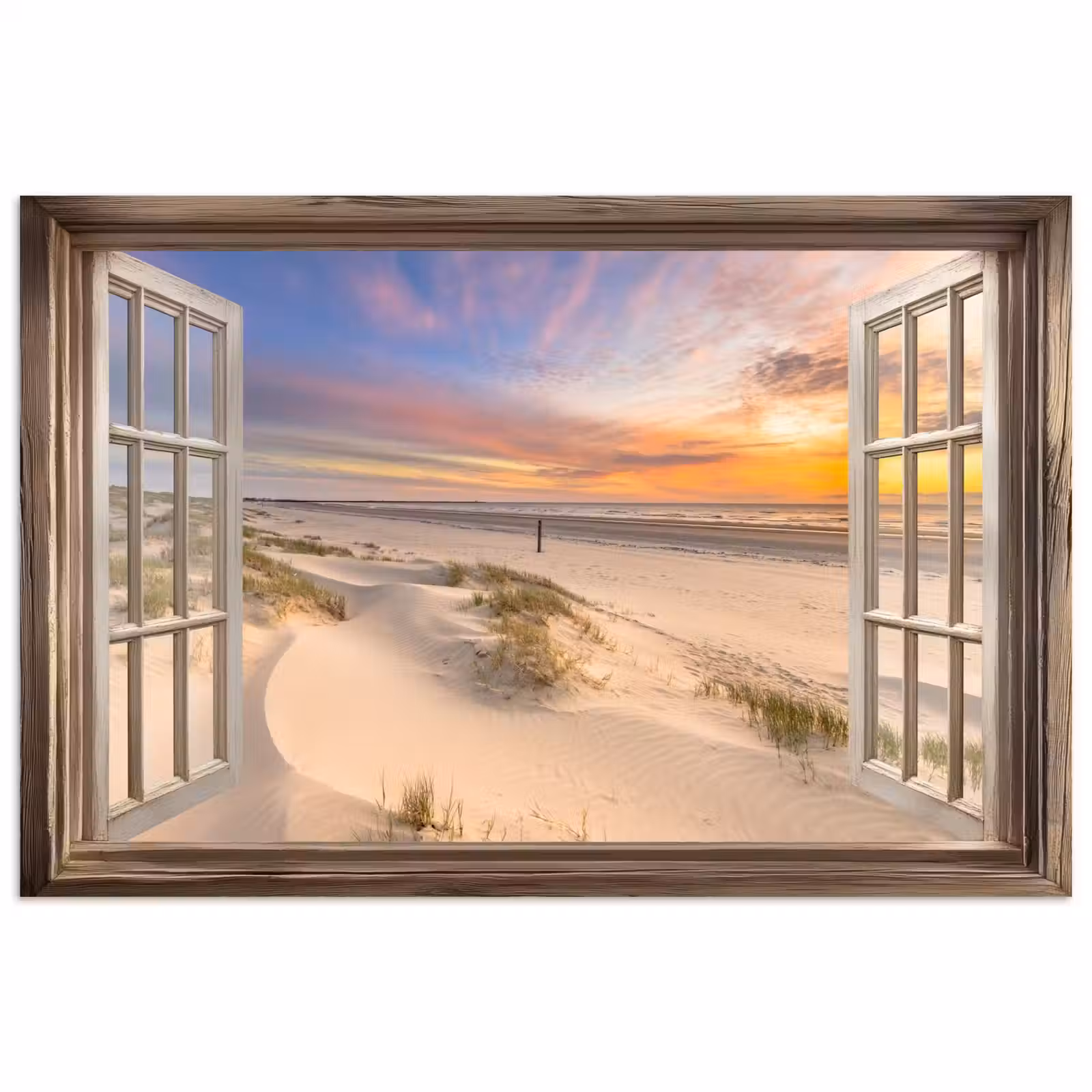 Poster - Doorkijk - Strand - Duinen - Natuur - Landschap — 1