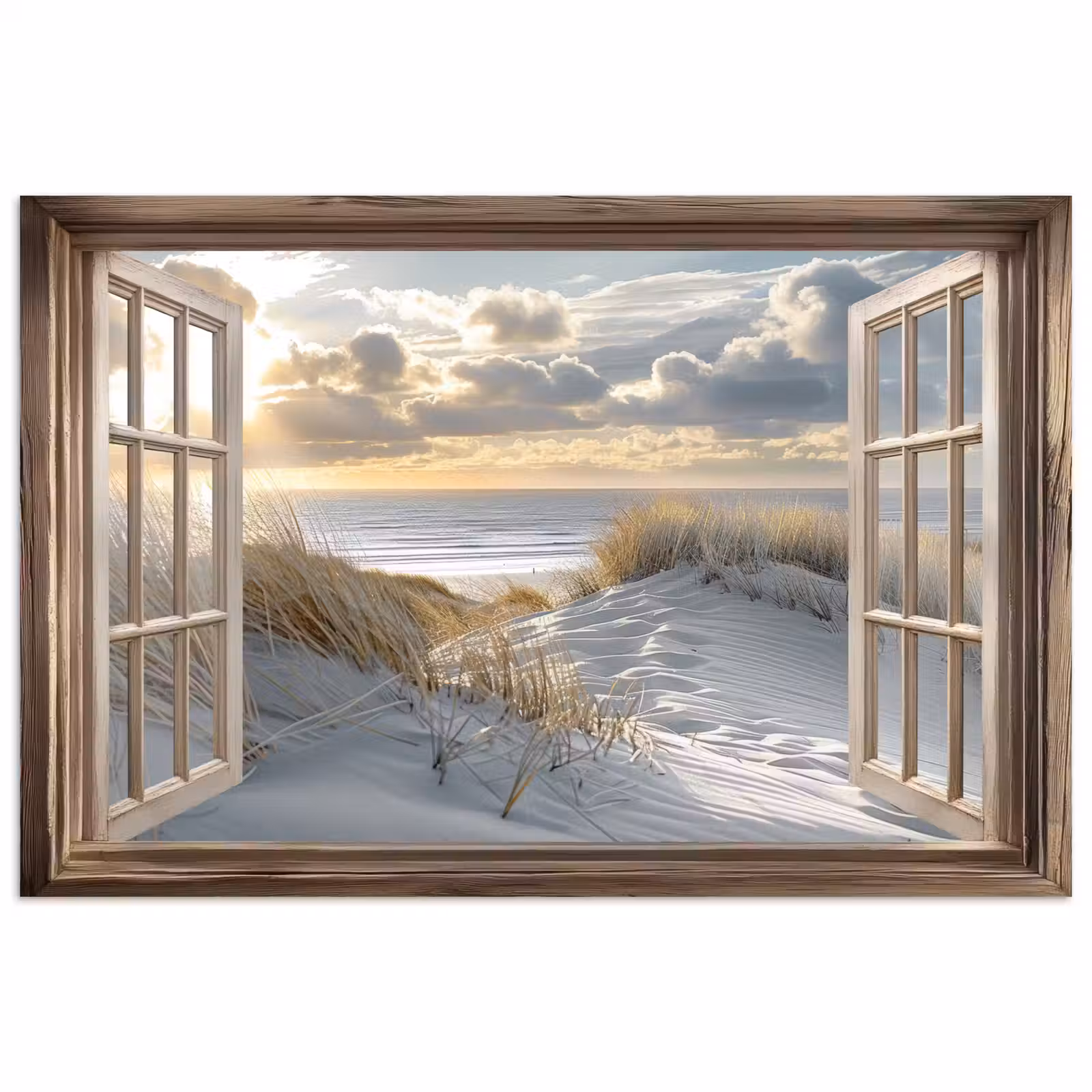 Poster - Doorkijk - Strand - Duinen - Zee - Natuur — 1