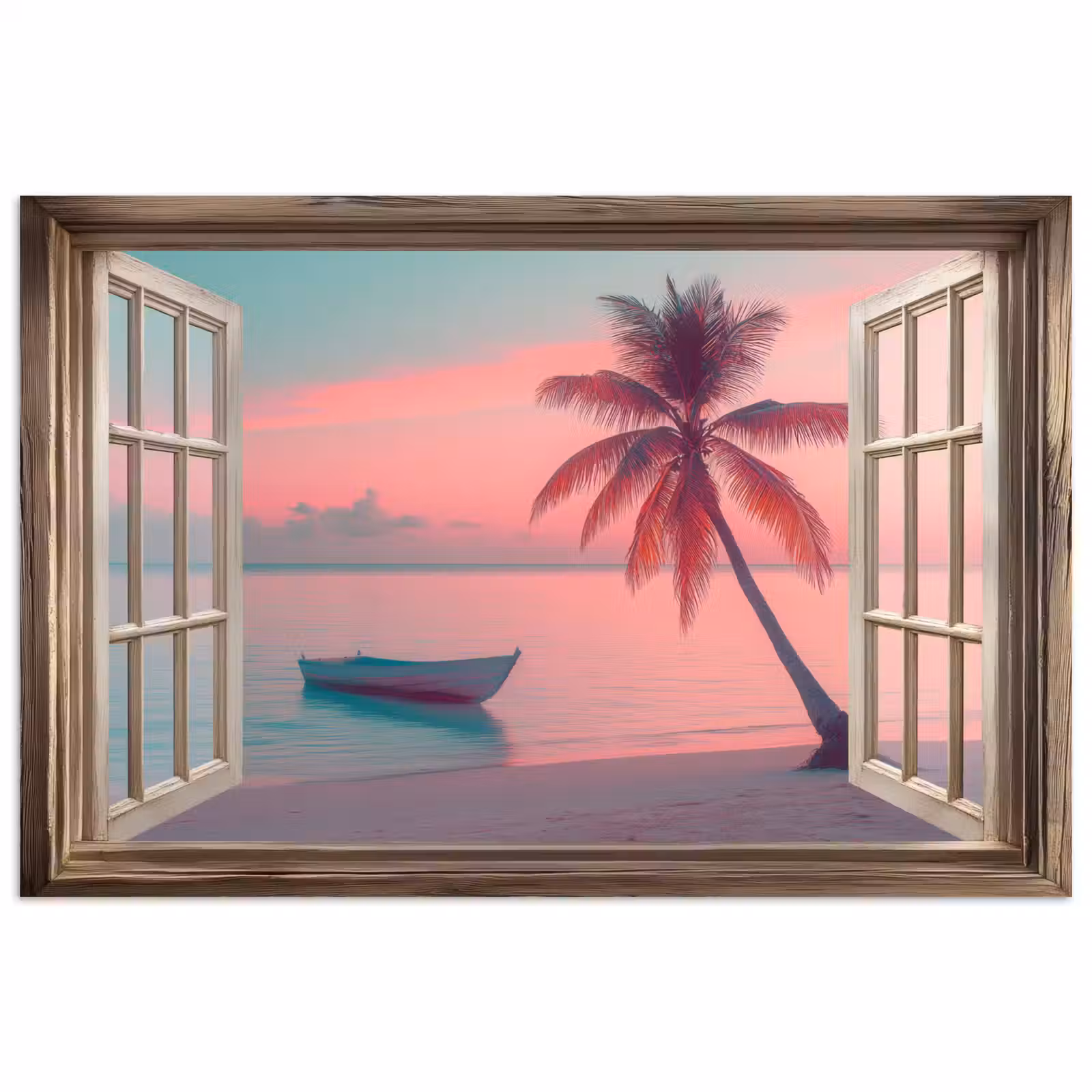 Poster - Doorkijk - Strand - Palmboom - Tropisch — 1