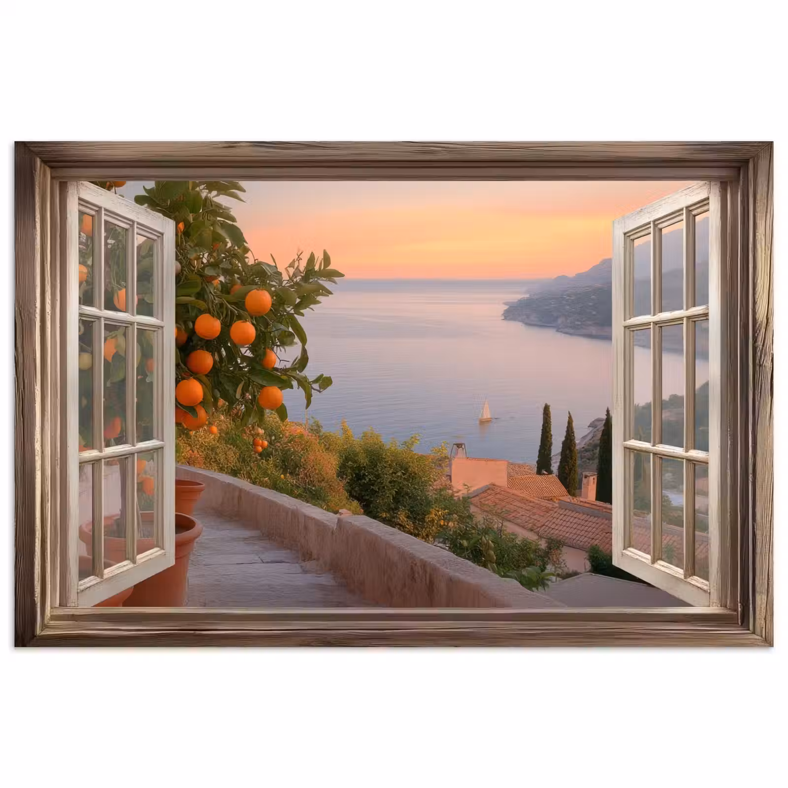 Poster - Doorkijk - Uitzicht - Meer - Landschap — 1