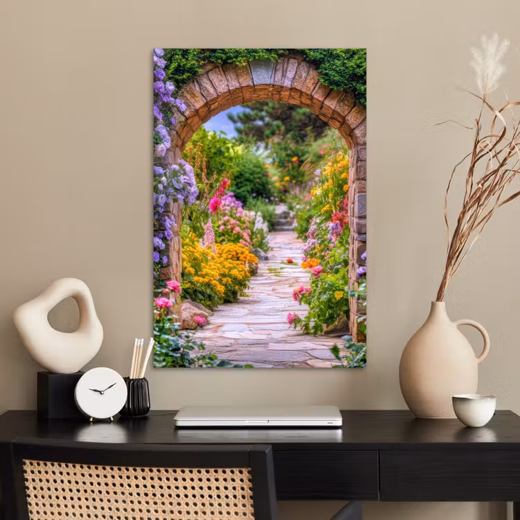 Poster - Doorkijk - Bloemen - Pad - Natuur — 2