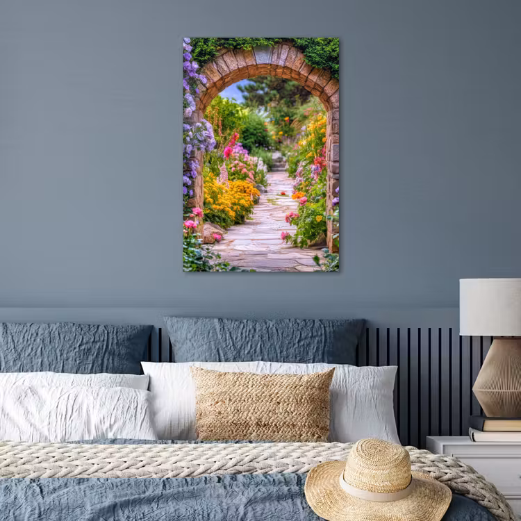 Poster - Doorkijk - Bloemen - Pad - Natuur — 3