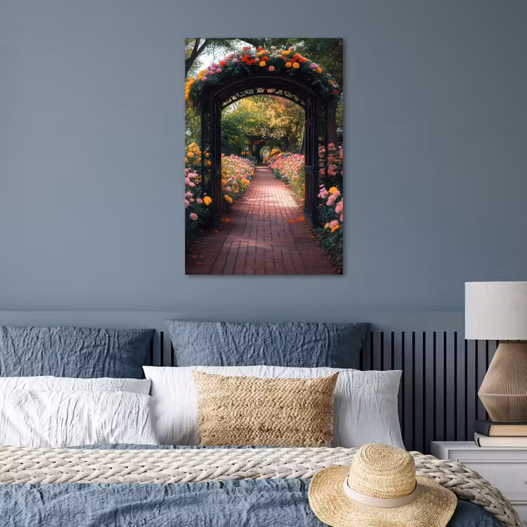 Poster - Doorkijk - Bloemen - Pad - Natuur - Kleurrijk — 3