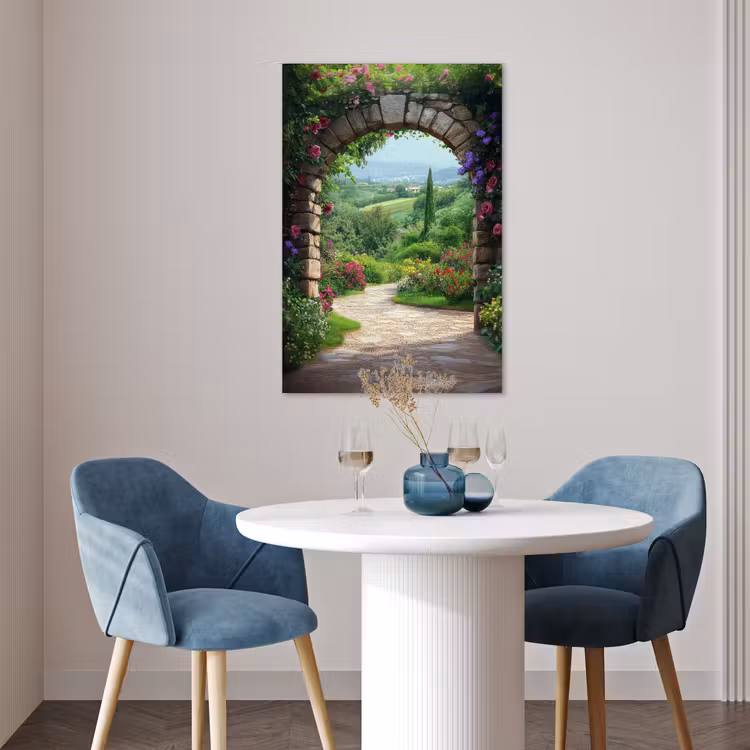 Poster - Doorkijk - Landschap - Bloemen - Pad - Uitzicht — 4