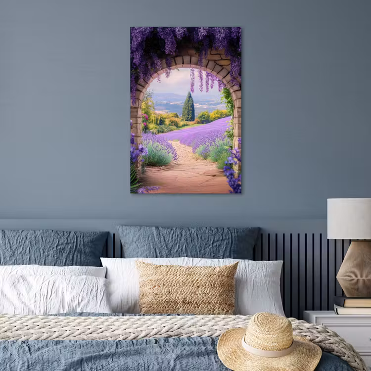 Poster - Doorkijk - Lavendel - Bloemen - Paars - Poort — 3