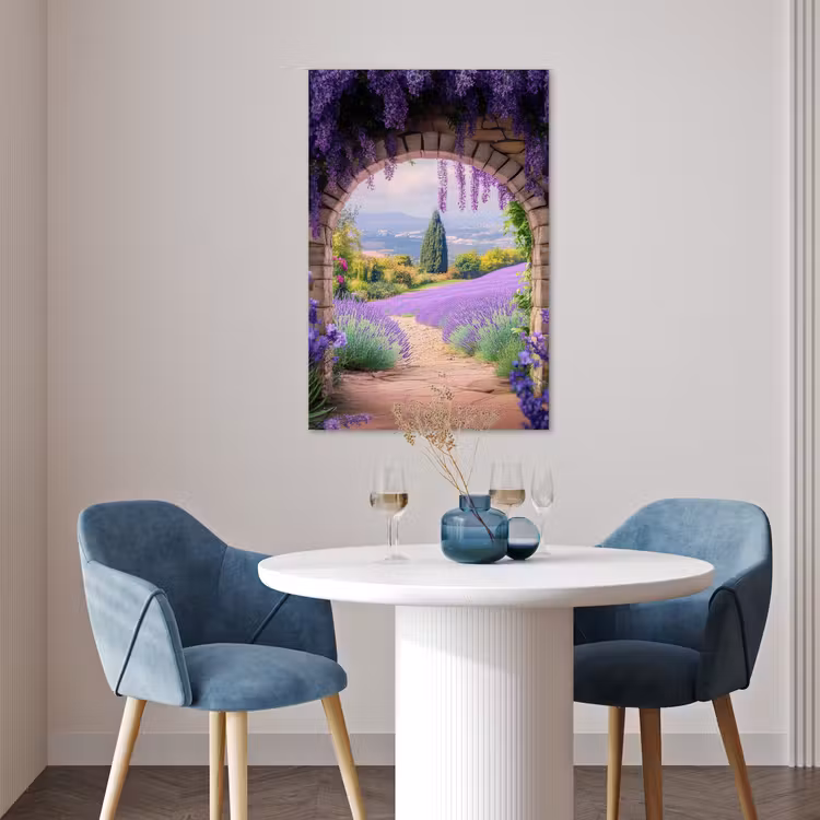 Poster - Doorkijk - Lavendel - Bloemen - Paars - Poort — 4