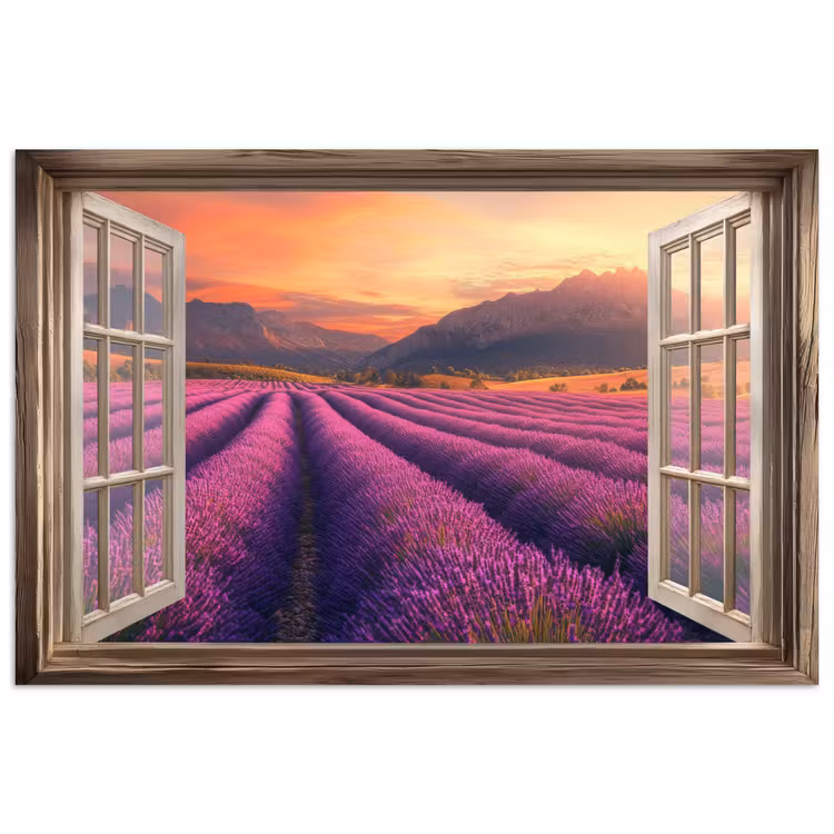Poster - Doorkijk - Lavendel - Landschap - Bloemen - Paars — 1