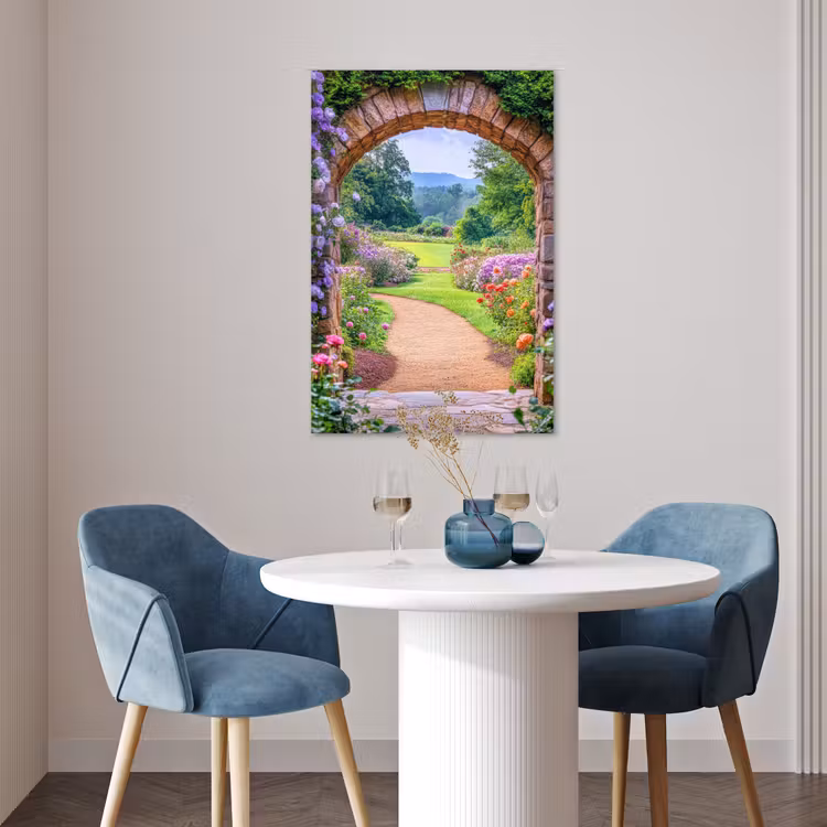 Poster - Doorkijk - Poort - Bloemen - Tuin — 4